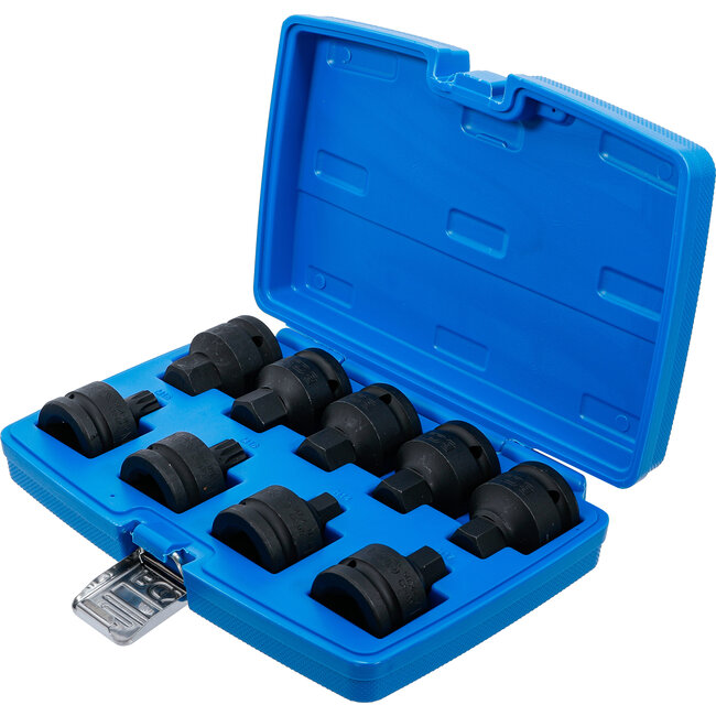 BGS Kracht dopsleutelbitset 3/4" inbus, veeltand (voor XZN) 9 delig