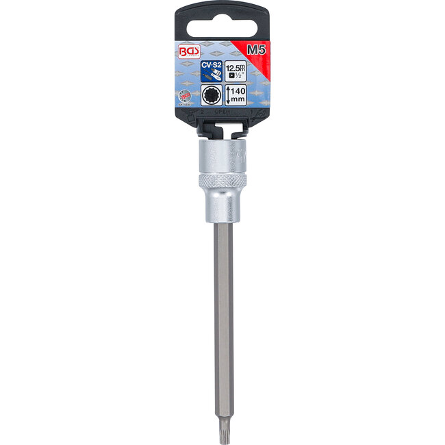 BGS Dopsleutelbit lengte 140 mm 1/2" veeltand (voor XZN) M5