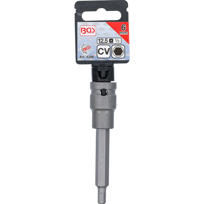 BGS Kracht dopsleutelbit lengte 100 mm 1/2" inbus 6 mm