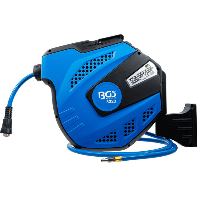 BGS Persluchtslang met oproller automatisch 12 meter + 2 meter
