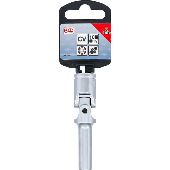 BGS Cardan bougiedop zeskant 3/8" 8 mm