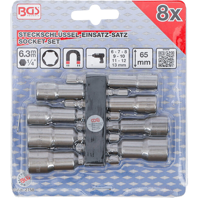 BGS Doppenset voor accuboormachine 6 - 13 mm 8 delig