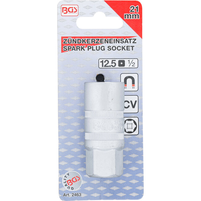 BGS Bougiedop met magneet, zeskant 1/2" 21 mm
