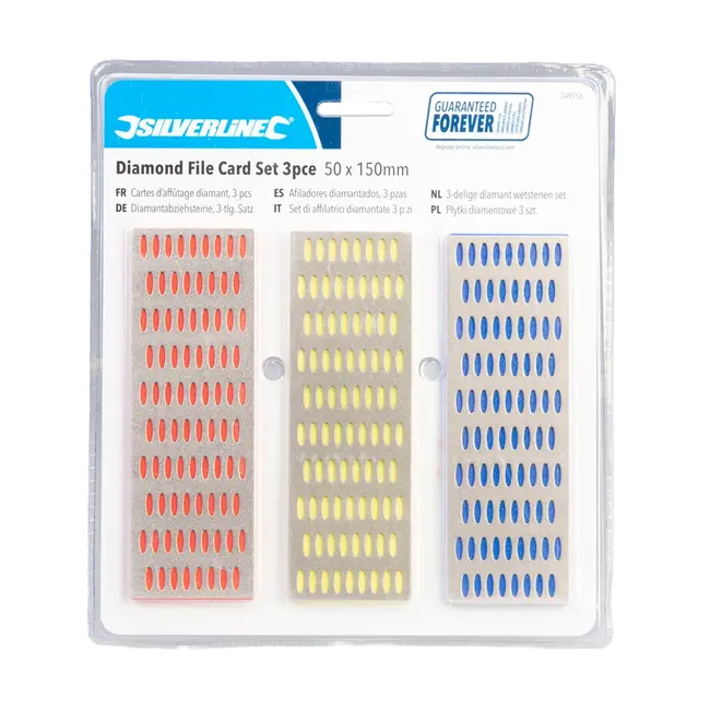 Silverline 3 delige diamant wetstenen set 50 x 150 mm