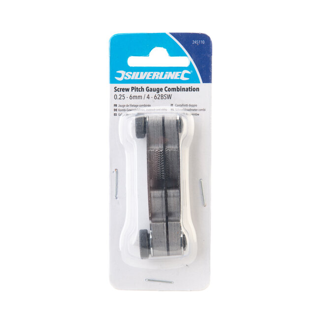 Silverline Schroefdraadmeter combi 0,25 - 6 mm / 4 - 62 BSW