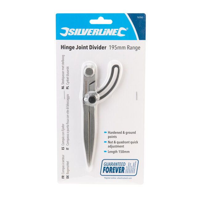 Silverline Steekpasser met stelboog 195 mm bereik