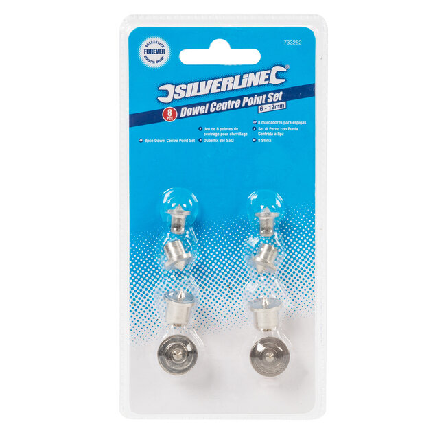 Silverline 8 delige centreerpunt set 6 - 12 mm