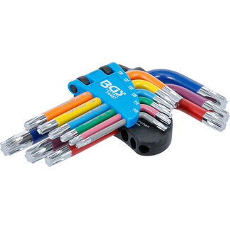 BGS technic Stiftsleutelset - meerkleurig - kort - Torx T10 - T50 - 9 delig