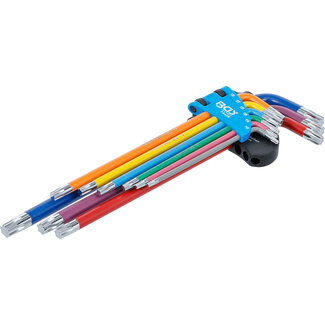 BGS technic Stiftsleutelset - meerkleurig - extra lang - Torx T10 - T50 - 9 delig