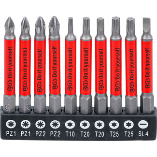 BGS Do it yourself Antislip-bitset - magnetisch - 70 mm - 10 delig