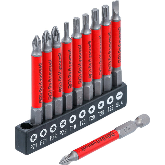 BGS Antislip-bitset - magnetisch - 70 mm - 10 delig