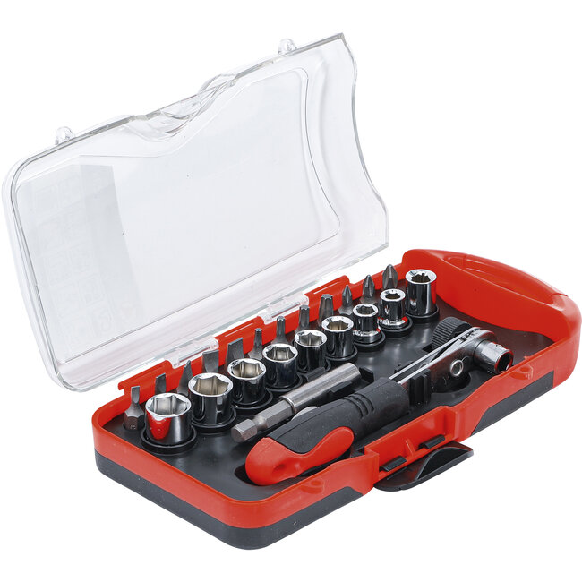 BGS Bit-/dopsleutelset - met bit-ratelsleutel - 23 delig
