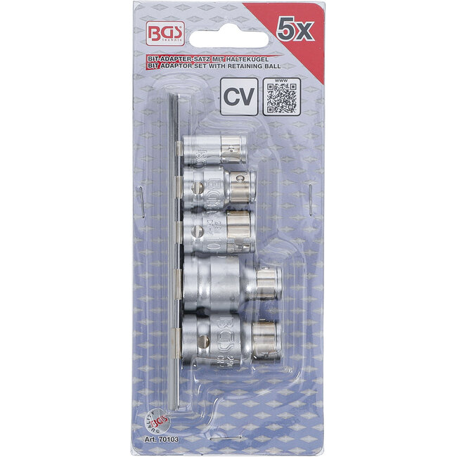 BGS Set Bitadapters met Blokkeerkogel – 5-delig