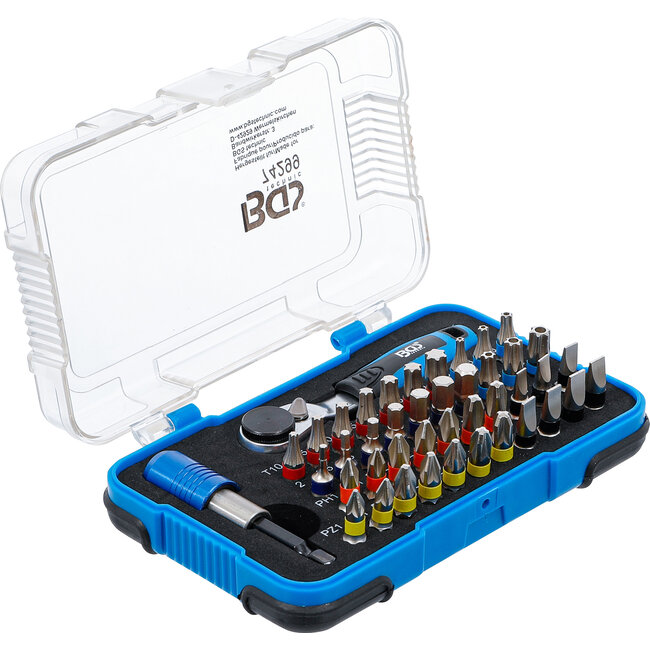 BGS Color bitset - met bit-ratelsleutel - 1/4" - 43 delig