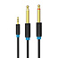 Vention Audiokabel 3,5 mm TRS naar 2x 6,35 mm - 1 meter - Zwart