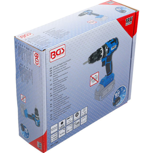 BGS Accu Slagmoersleutel 18V - Borstelloos - 65 Nm - Zonder Accu