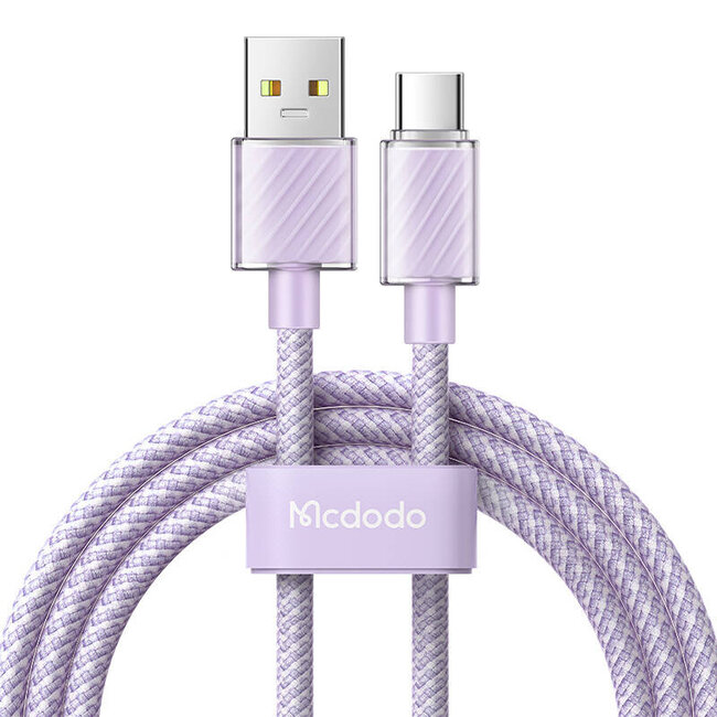 Mcdodo USB-A naar USB-C kabel - 1,2 meter - Paars