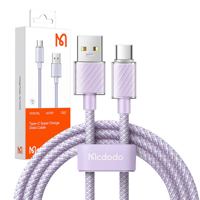 Mcdodo USB-A naar USB-C kabel - 1,2 meter - Paars