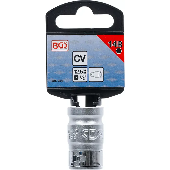 BGS Bitadapter met blokkeerkogel binnenvierkant 1/2" - binnenzeskant 14 mm