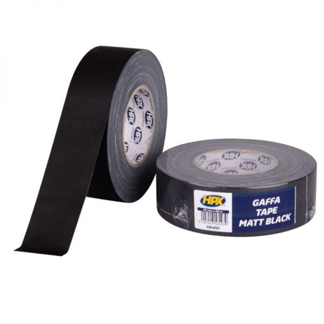 HPX Gaffer Tape Mat Zwart 48 mm x 50 meter