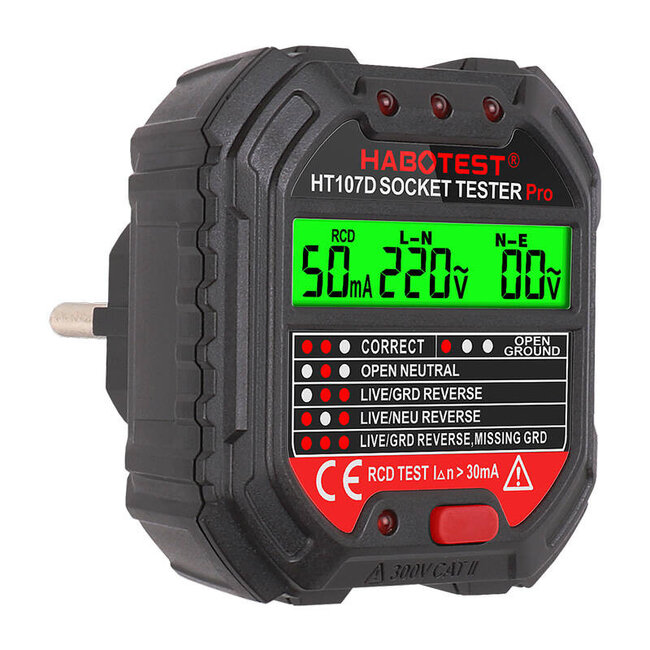 Habotest Stopcontacttester met digitaal display