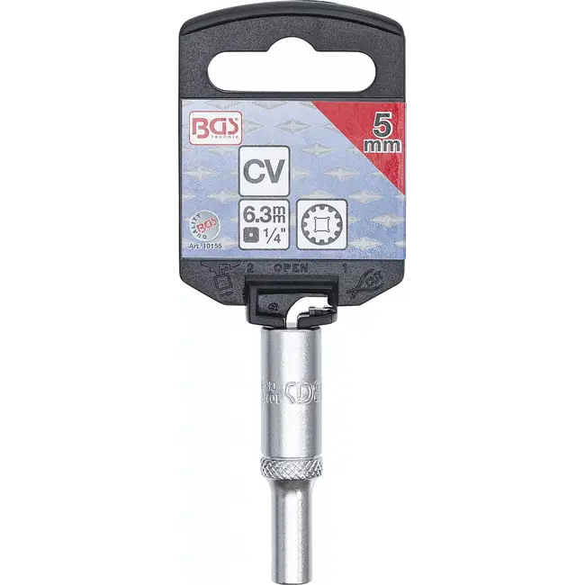 BGS Dopsleuteldop Gear Lock, diep - 1/4" - 5 mm