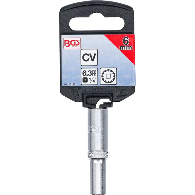 BGS Dopsleuteldop Gear Lock, diep - 1/4" - 6 mm