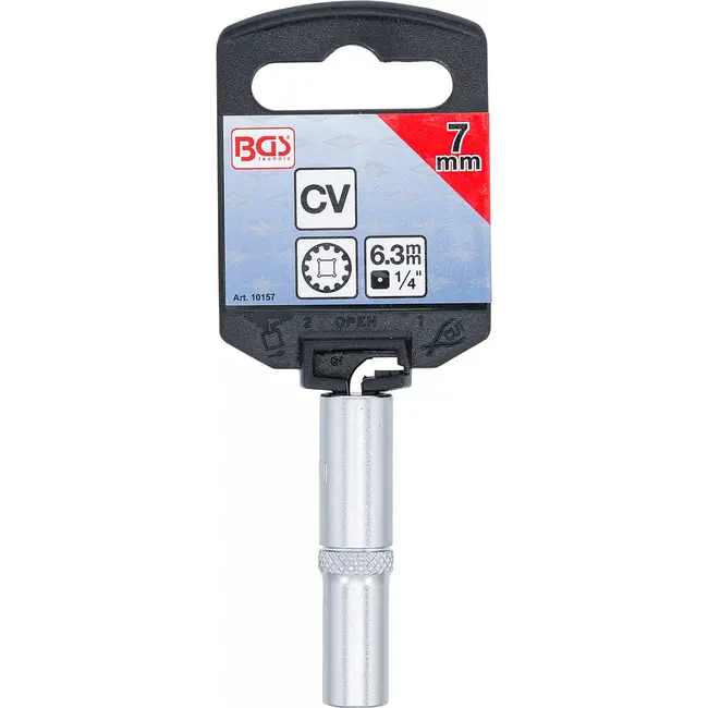 BGS Dopsleuteldop Gear Lock, diep - 1/4" - 7 mm