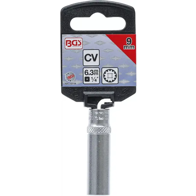 BGS Dopsleuteldop Gear Lock, diep - 1/4" - 9 mm