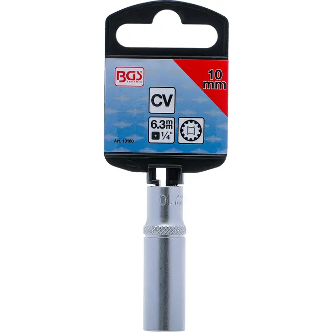 BGS Dopsleuteldop Gear Lock, diep - 1/4" - 10 mm