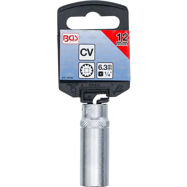 BGS Dopsleuteldop Gear Lock, diep - 1/4" - 12 mm