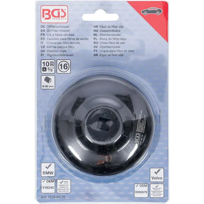 BGS Oliefiltersleutel - 16-kant - Ø 86 mm - voor BMW, Volvo