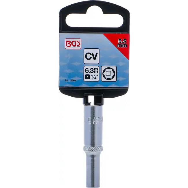BGS Dopsleuteldop zeskant diep - 1/4" - 5,5 mm