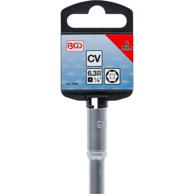 BGS Dopsleuteldop zeskant diep - 1/4" - 6 mm