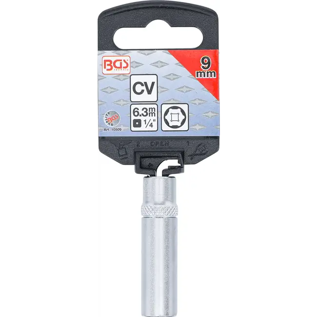 BGS Dopsleuteldop zeskant diep - 1/4" - 9 mm