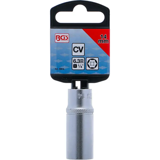 BGS Dopsleuteldop zeskant diep - 1/4" - 14 mm