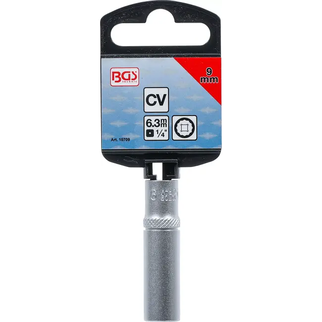 BGS Dopsleuteldop twaalfkant, diep - 1/4" - 9 mm