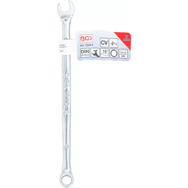 BGS Steekringsleutel - extra lang - 6 mm