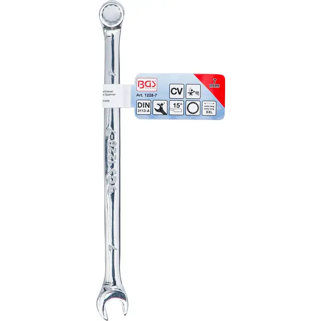 BGS Steekringsleutel - extra lang - 7 mm