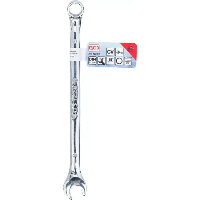 BGS Steekringsleutel - extra lang - 9 mm