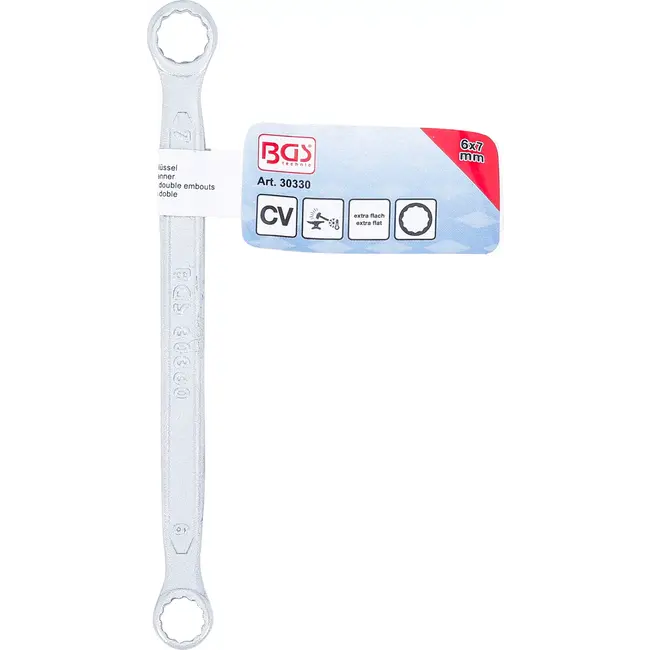 BGS Ringsleutel - extra plat - 6 x 7 mm