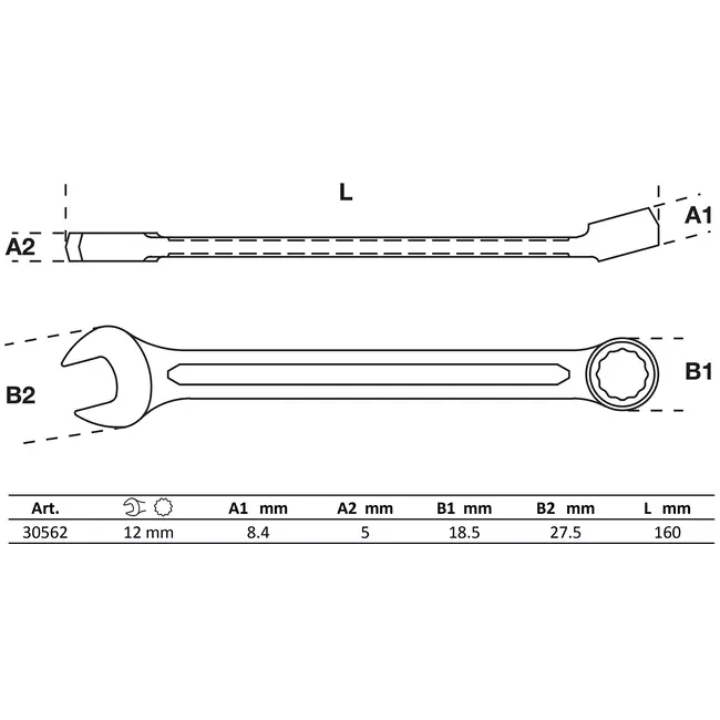 BGS Steekringsleutel - 12 mm