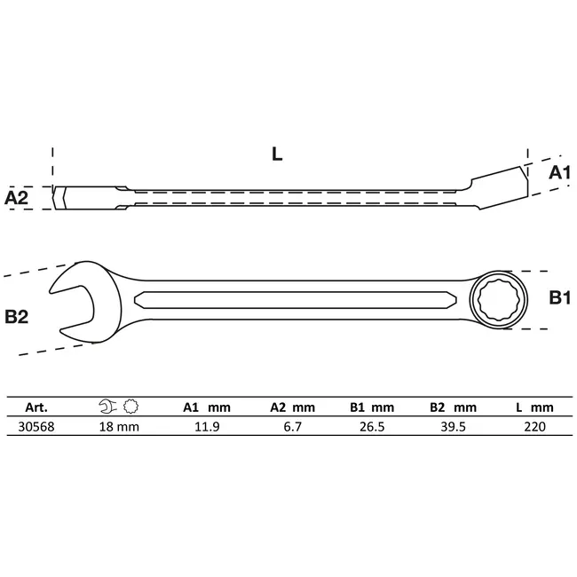BGS Steekringsleutel - 18 mm