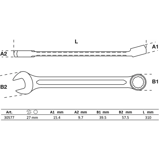 BGS Steekringsleutel - 27 mm