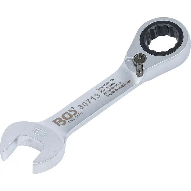 BGS Ratel ringsteeksleutel - kort - omschakelbaar - 13 mm