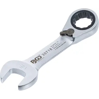BGS technic Ratel ringsteeksleutel - kort - omschakelbaar - 18 mm