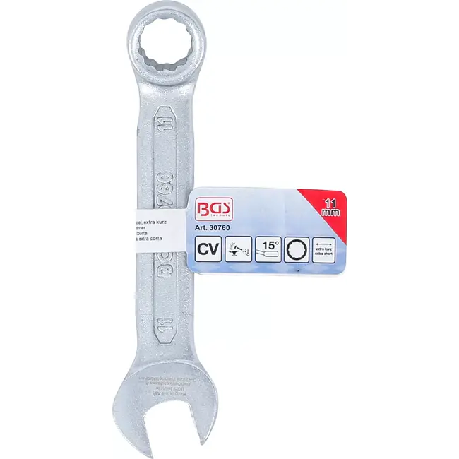 BGS Steekringsleutel, extra kort - 11 mm