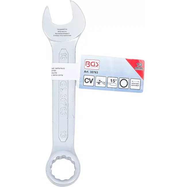 BGS Steekringsleutel, extra kort - 13 mm