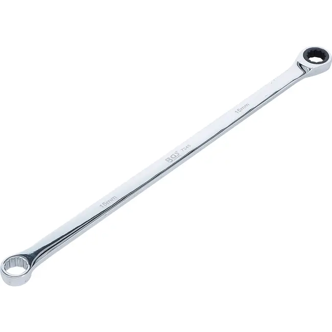 BGS Ratelring- en ringsleutel - extra lang - 15 mm