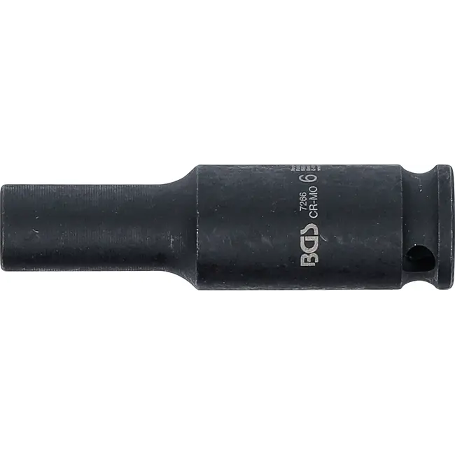 BGS Kracht Dopsleuteldop zeskant, diep - 1/4" - 6 mm
